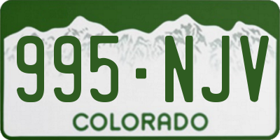 CO license plate 995NJV