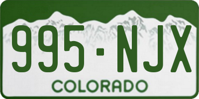 CO license plate 995NJX