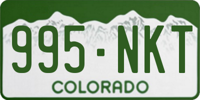 CO license plate 995NKT