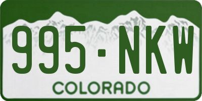 CO license plate 995NKW