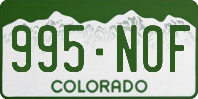 CO license plate 995NOF