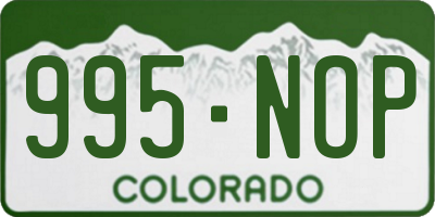 CO license plate 995NOP