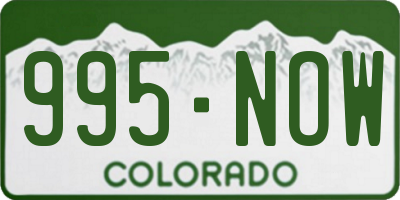 CO license plate 995NOW