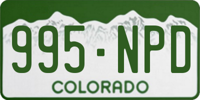 CO license plate 995NPD