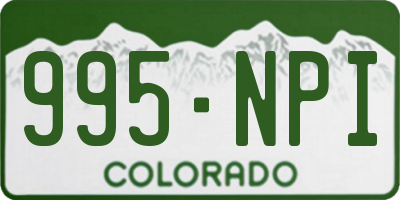 CO license plate 995NPI