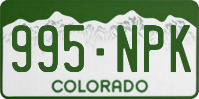 CO license plate 995NPK