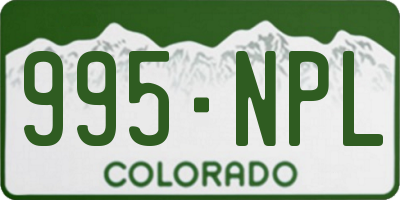 CO license plate 995NPL