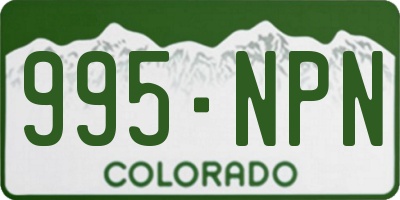 CO license plate 995NPN