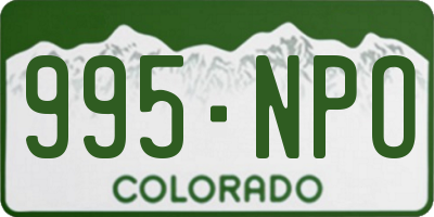 CO license plate 995NPO