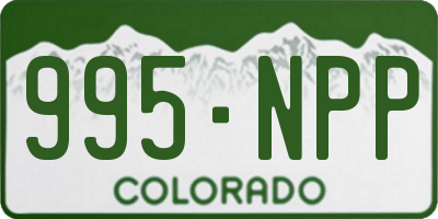 CO license plate 995NPP