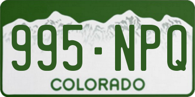 CO license plate 995NPQ