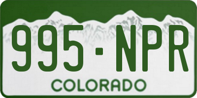 CO license plate 995NPR