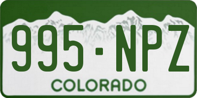 CO license plate 995NPZ