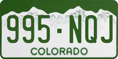 CO license plate 995NQJ