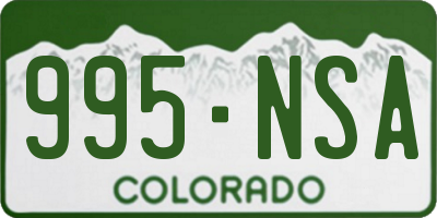 CO license plate 995NSA