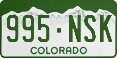 CO license plate 995NSK