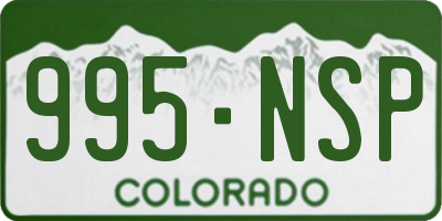 CO license plate 995NSP