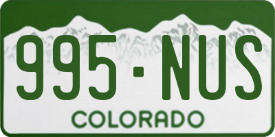 CO license plate 995NUS