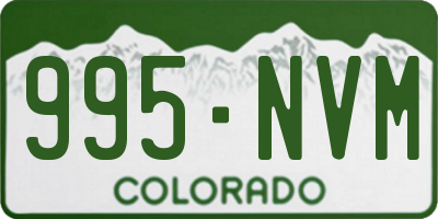 CO license plate 995NVM