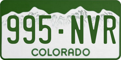 CO license plate 995NVR