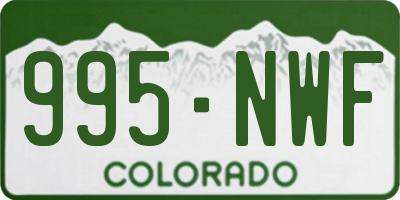 CO license plate 995NWF