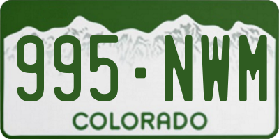 CO license plate 995NWM