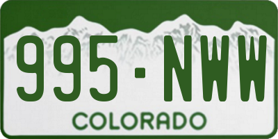 CO license plate 995NWW