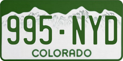CO license plate 995NYD