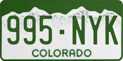 CO license plate 995NYK