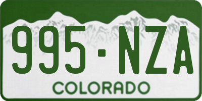 CO license plate 995NZA