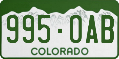 CO license plate 995OAB