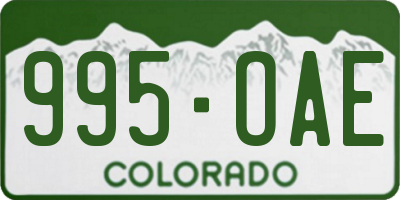 CO license plate 995OAE