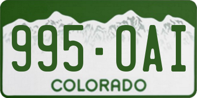 CO license plate 995OAI