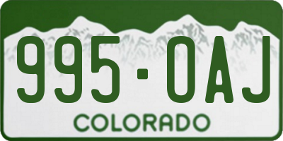 CO license plate 995OAJ