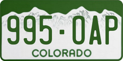 CO license plate 995OAP