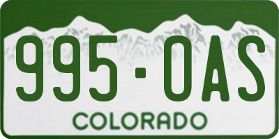 CO license plate 995OAS