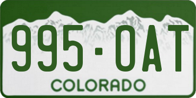 CO license plate 995OAT