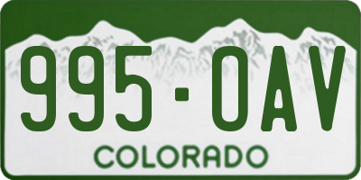 CO license plate 995OAV