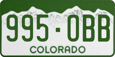 CO license plate 995OBB