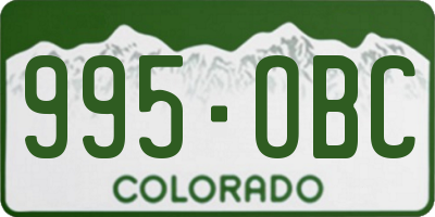 CO license plate 995OBC