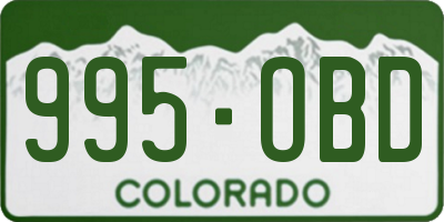 CO license plate 995OBD