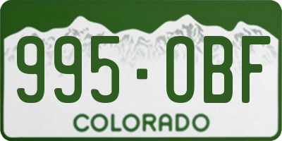 CO license plate 995OBF