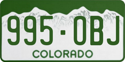 CO license plate 995OBJ