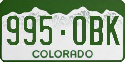 CO license plate 995OBK