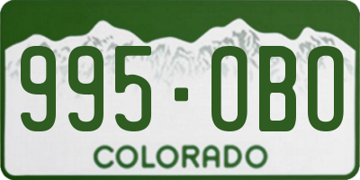CO license plate 995OBO