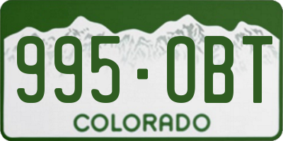 CO license plate 995OBT
