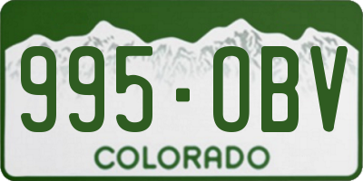 CO license plate 995OBV