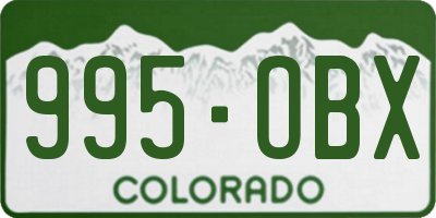 CO license plate 995OBX