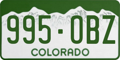 CO license plate 995OBZ