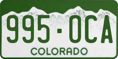 CO license plate 995OCA